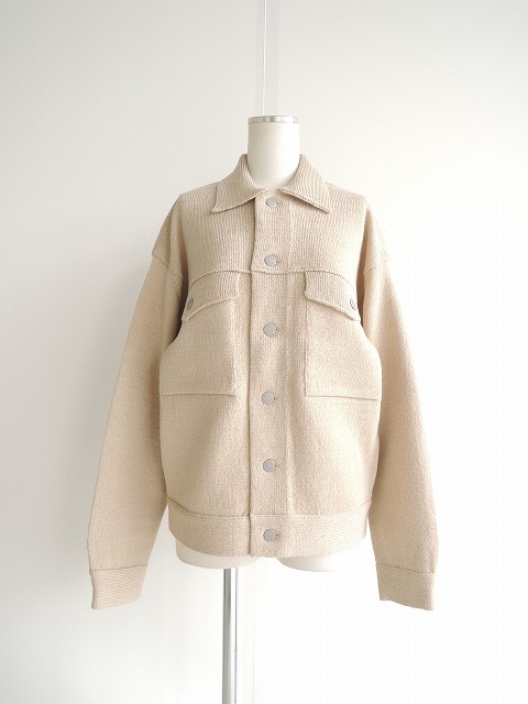 WOOL FINE SPINNING HEAVY KNIT BLOUSON