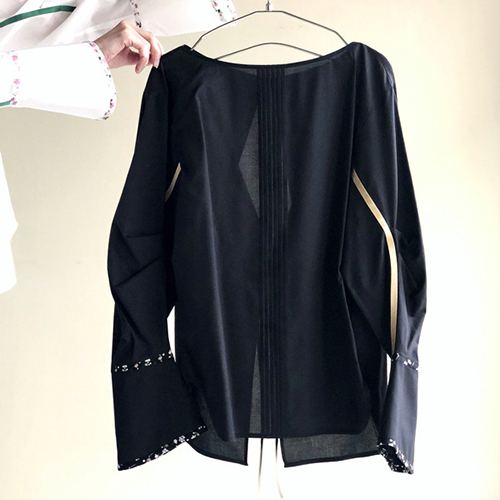 夏セール マメクロゴウチ Boat Neck Pin Tucked Shirt 【公式通販】