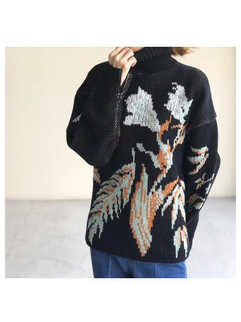 mame kurogouchi刺繍　ジャガード　ニット　セーター　マメクロゴウチ