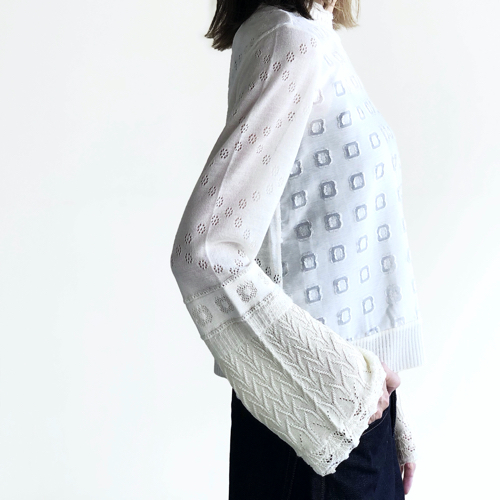 mame　Floral Cut Jacquard Sleeves Mame Kurogouchi【マメクロゴウチ】正規取り扱い店、通販可能 ON