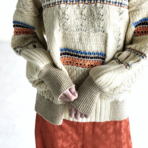 mame kurogouchi マメ クロゴウチ 20AW Oversized Chunky Knit Cardigan チャンキーニットカーディガン レッド系 1