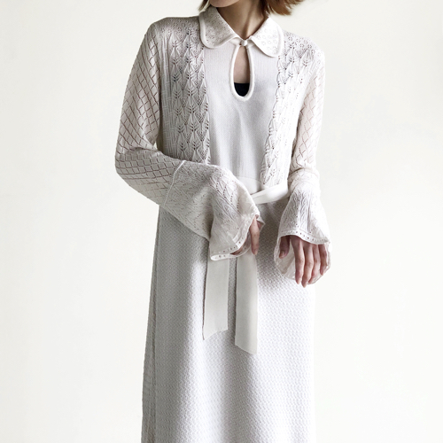 mame kurogouchi Knitted Lace Dress | myglobaltax.com