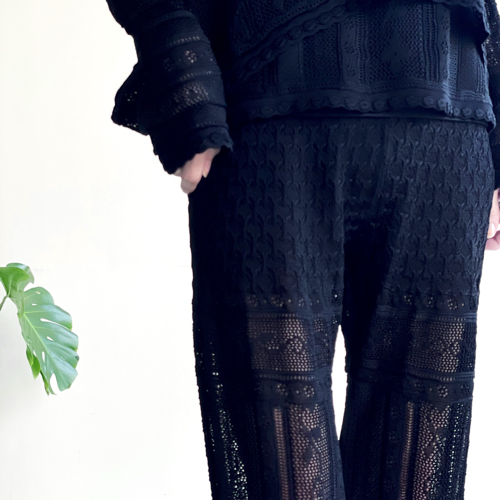 【Mame】curtain lace knitted trousers／ 2