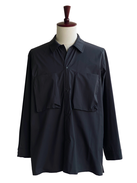 BLURHMS / PTX Gusset PKT Shirt/3/ナイロン/ブラック/無地/BHS24S004Ptx Blurhms【ブラームス】正規取り扱い店、通販可能 ON LINE SHOP - CLARK -