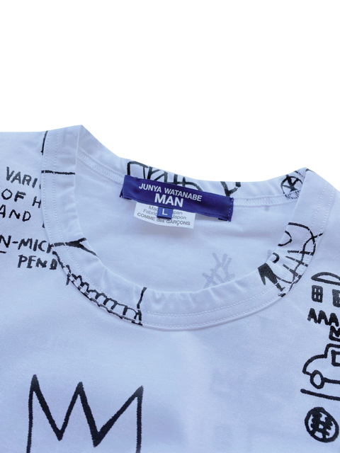 ジュンヤワタナベ コムデギャルソン リボンモチーフTシャツ ホワイト COMME des GARCONS JUNYA WATANABE MAN【コム デ ギャルソン