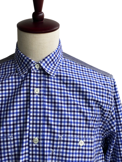 【激レア！】ジュンヤワタナベ コムデギャルソン 変形ギンガムチェックブラウスM COMME des GARCONS JUNYA WATANABE MAN【コム デ ギャルソン