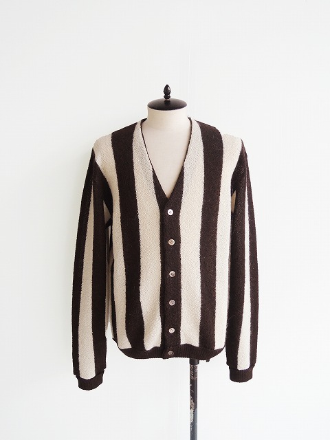 US1869 STRIPE ALPACA CARDIGAN