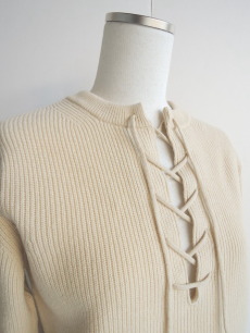 オーラリー 16AW WOOL RIB KNIT LACE-UP ニット 1 S