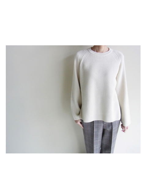 オーラリー AURALEE SUPER FINE WOOL RIB KNIT RAGLAN PULLOVER ニット A7AP04RK ブラウン サイ Auralee W Super Fine Wool Rib Knit Big P/O Top Yellow | Cultizm