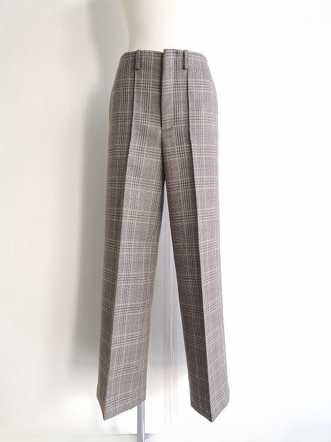 オーラリー AURALEE 19AW 日本製 WOOL SERGE CHECK SLACKS