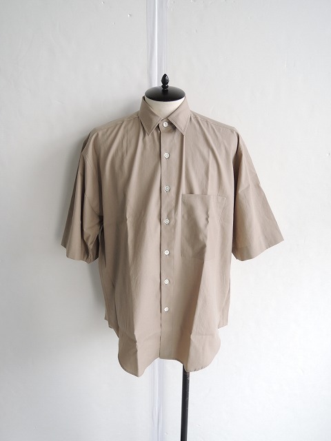 AURALEE◆半袖シャツ/3/コットン/BRW/無地/A8SS03TN AURALEE【オーラリー】正規取り扱い店、通販可能 ON LINE SHOP