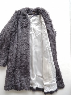 needles V-neck Coat Acrylic far CURL GRY