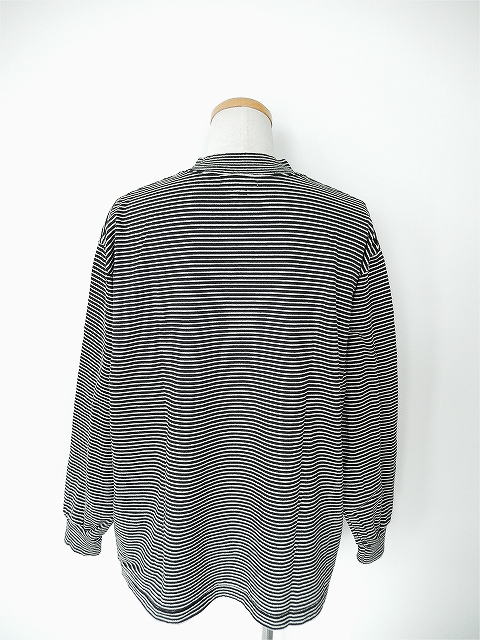 24AW blurhms Cotton Napping ボーダー カットソー blurhms） Cotton Napping Border Super Size Tee (BHS23S037