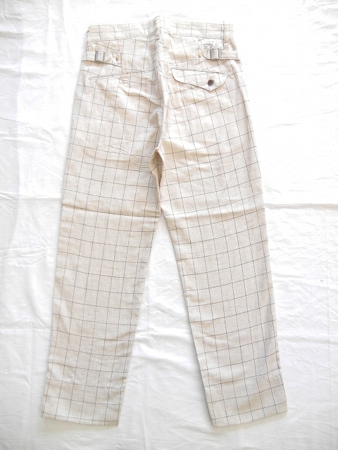 yANACHRONORMz -AiNm[- Linen Check Tapered Trousers