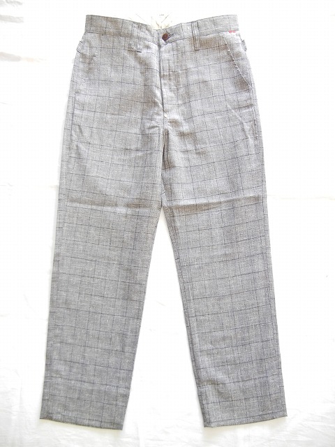 yANACHRONORMz -AiNm[- Linen Check Tapered Trousers