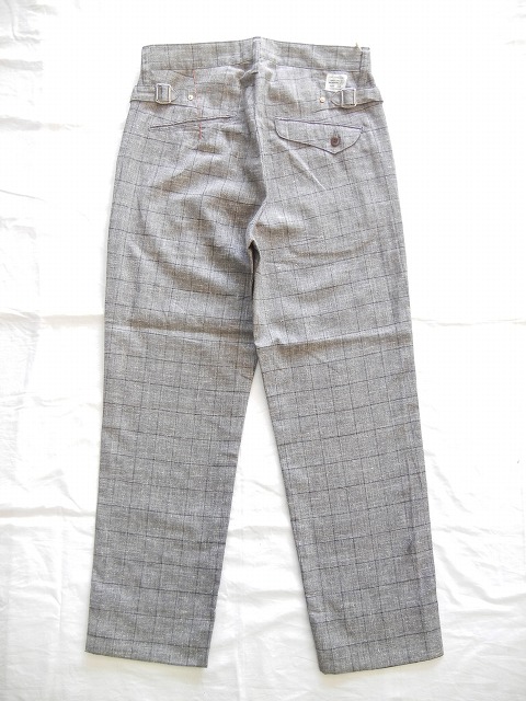 yANACHRONORMz -AiNm[- Linen Check Tapered Trousers